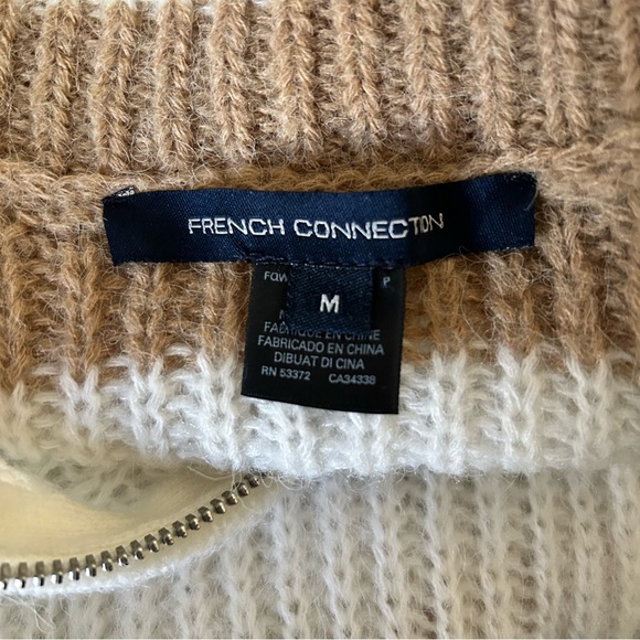 French Connection | Nika Half Zip Knit Sweater | Cream Pullover | Size M - Picture 6 of 6